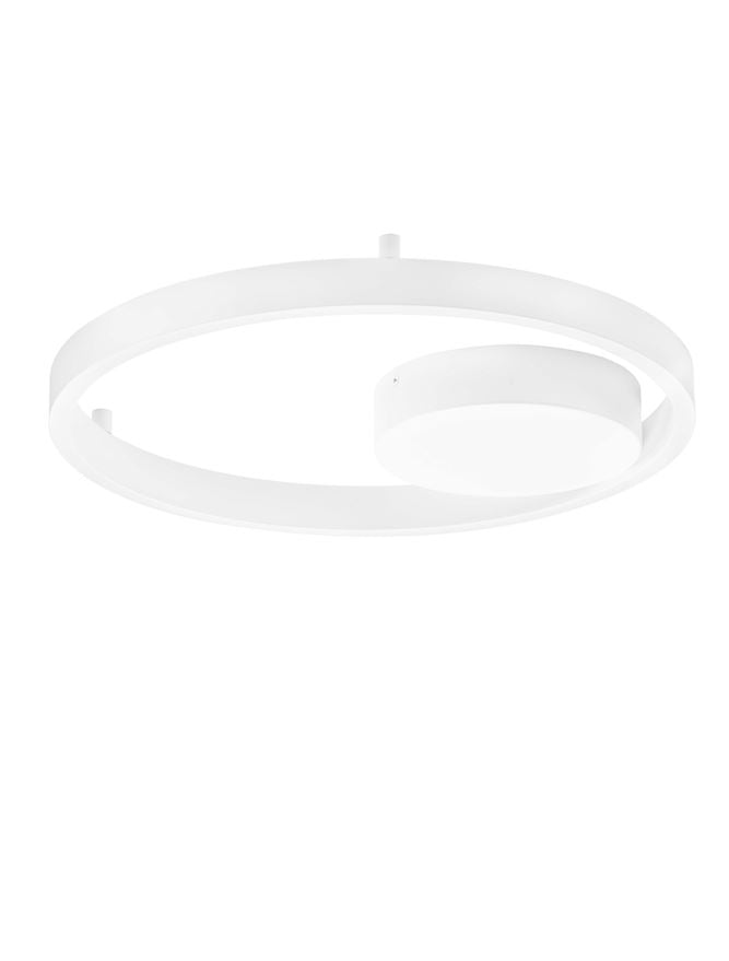 Висящо осветително тяло (пендел) HEDRA LED 40W Пясъчно бял метал, алуминий и акрил ⌀40 H5см