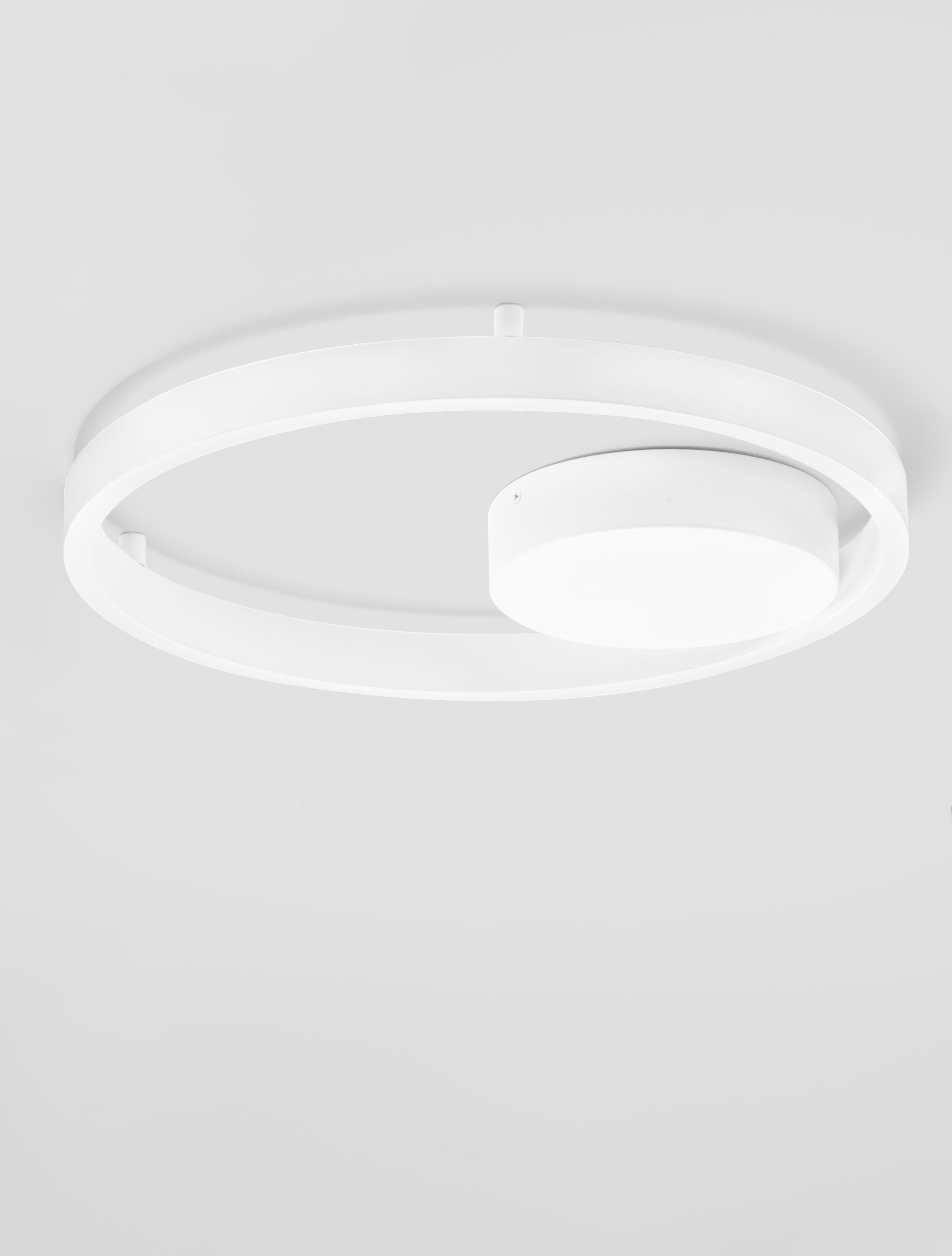 Висящо осветително тяло (пендел) HEDRA LED 40W Пясъчно бял метал, алуминий и акрил ⌀40 H5см