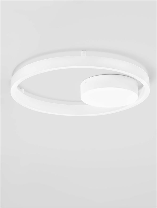 Висящо осветително тяло (пендел) HEDRA LED 40W Пясъчно бял метал, алуминий и акрил ⌀40 H5см