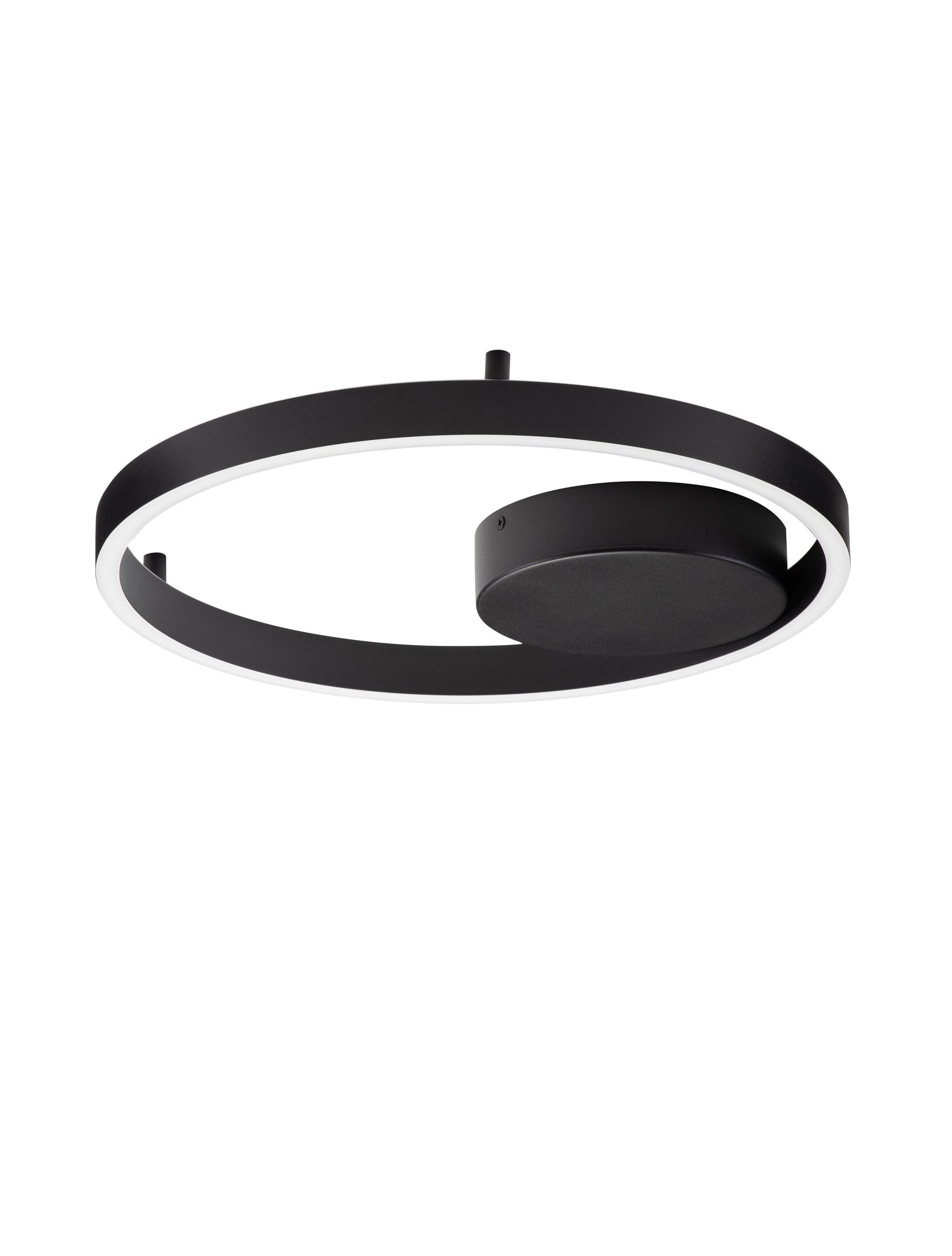 Висящо осветително тяло (пендел) HEDRA LED 40W Пясъчно черен метал, алуминий и акрил ⌀40 H5см