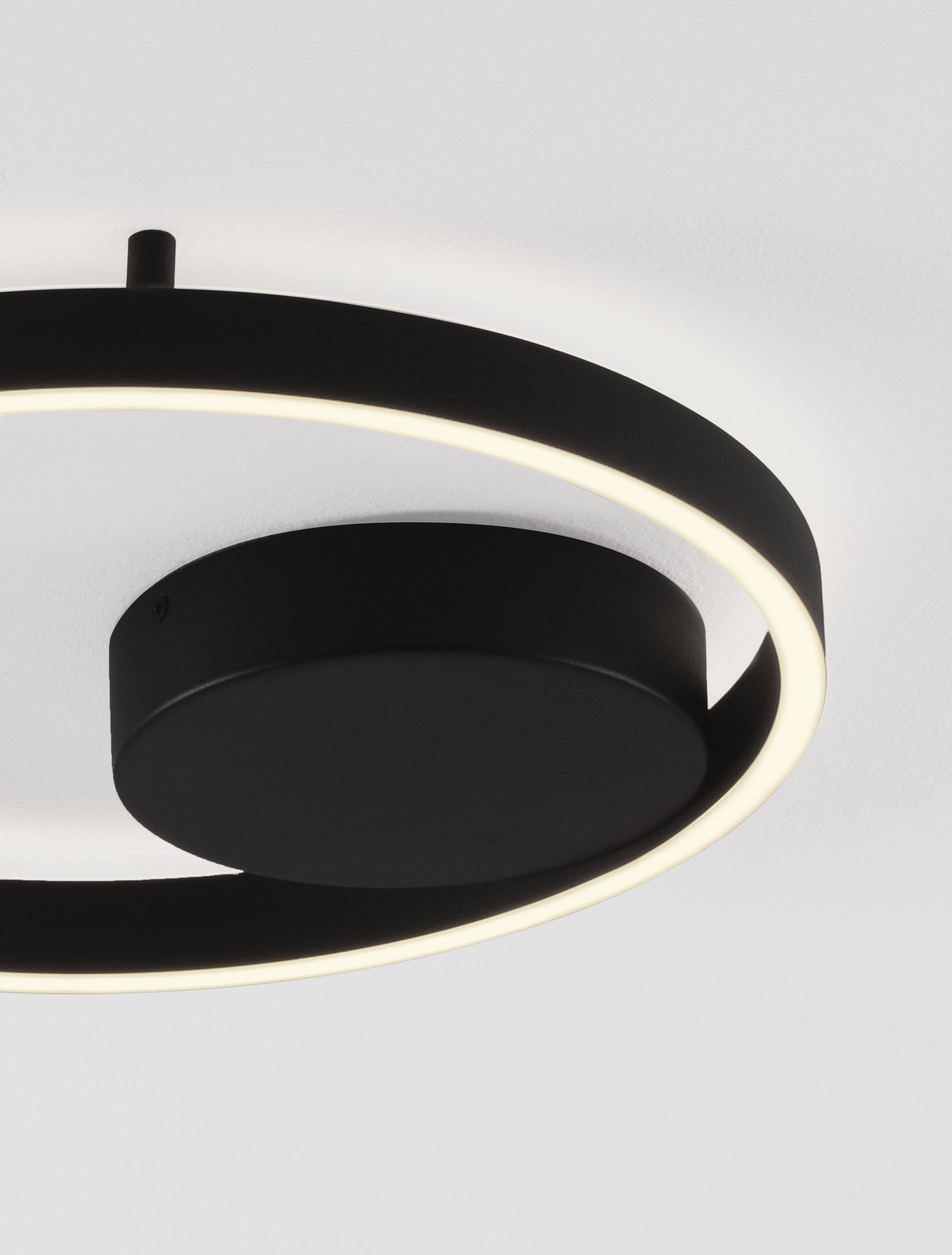 Висящо осветително тяло (пендел) HEDRA LED 40W Пясъчно черен метал, алуминий и акрил ⌀40 H5см