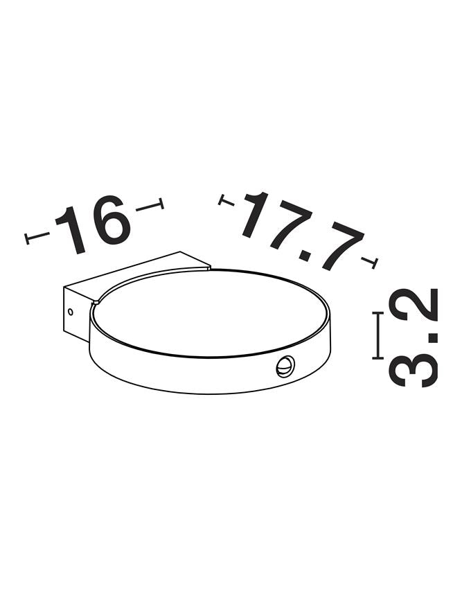 Външен аплик AIGO LED 2W Тъмен антрацит алуминий и прозрачно стъкло със сензор L16 W17.7 H3.2см IP65
