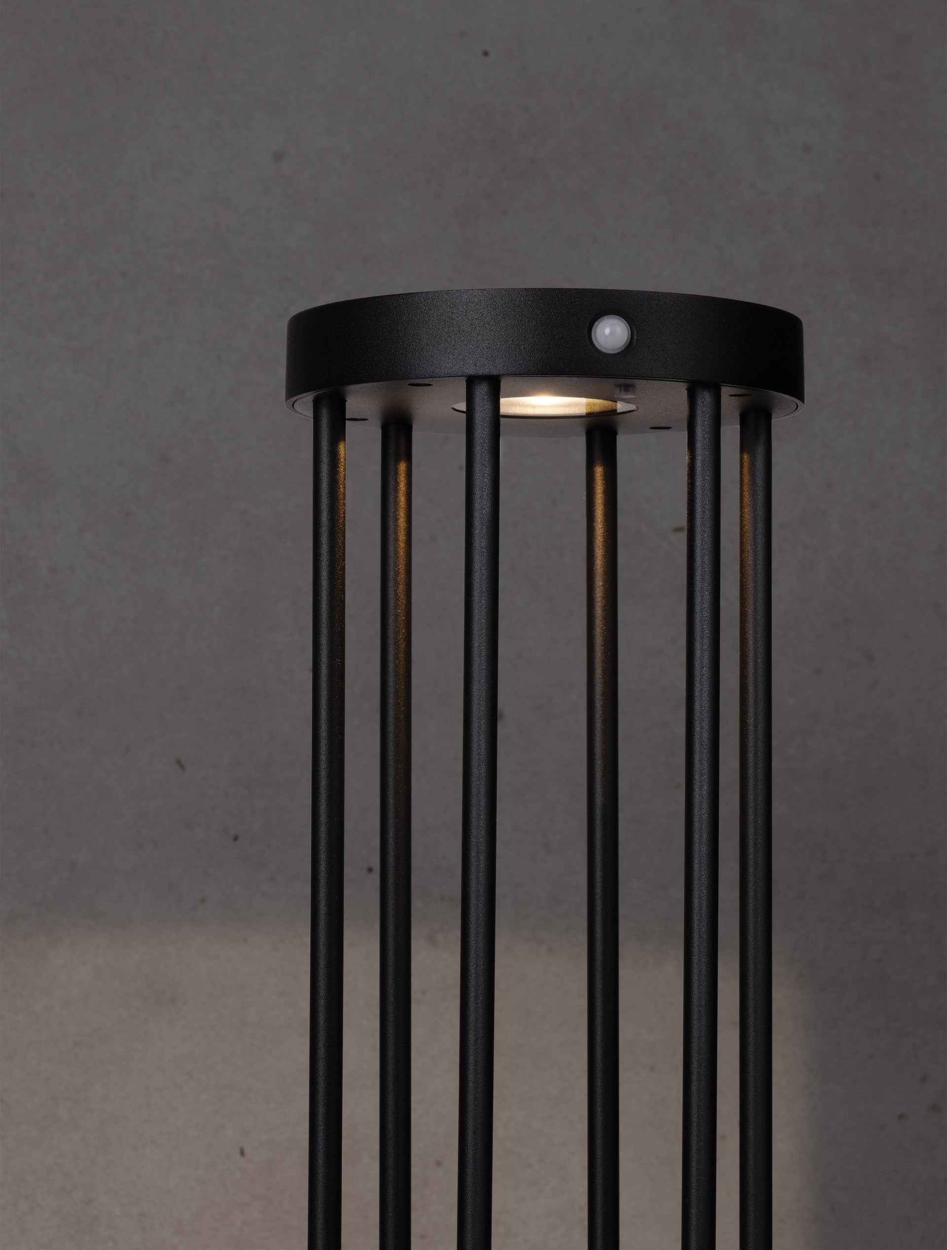 Външен аплик AIGO LED 2W Тъмен антрацит алуминий и прозрачно стъкло със сензор ⌀16 H50см IP65