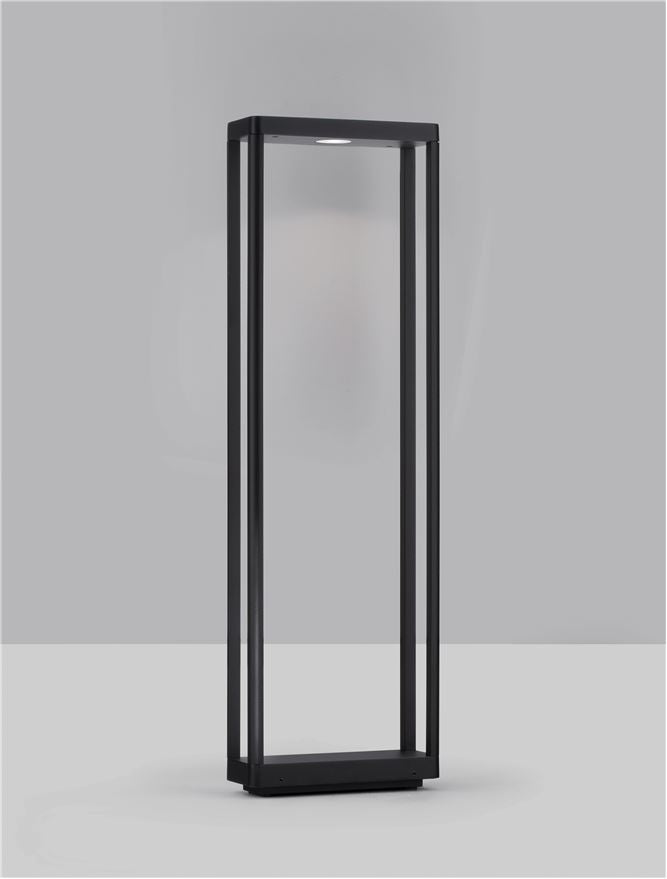 Външен аплик COSMIC LED 8W Тъмен антрацит алуминий и прозрачно стъкло L23 W8.6 H75см IP65