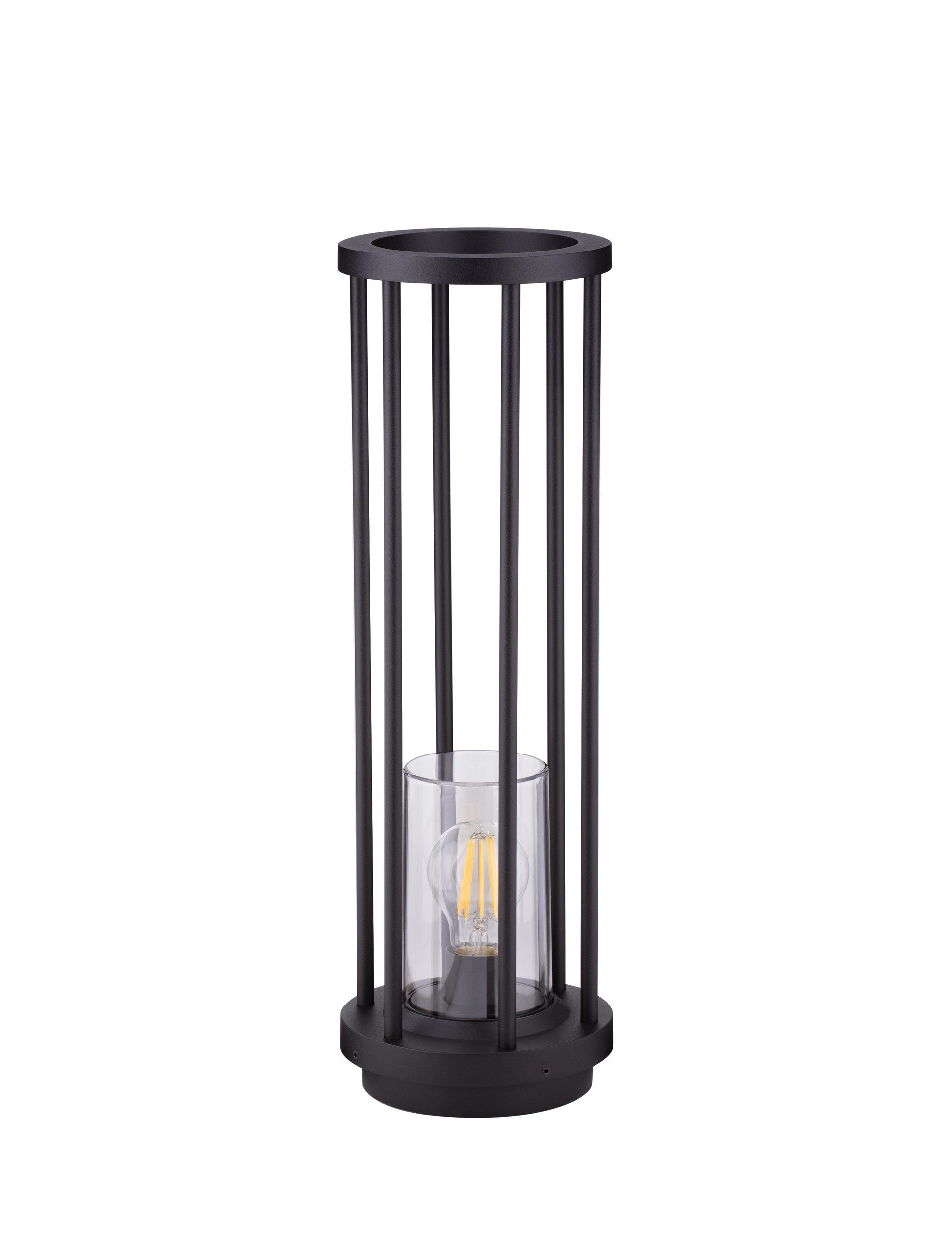 Външен аплик ELYSIUM LED E27 12W Тъмен антрацит алуминий и прозрачен поликарбонат ⌀16 H50см IP65