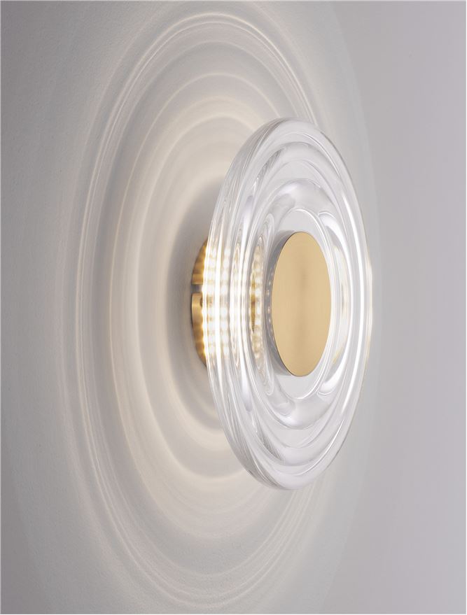 Висящо осветително тяло (пендел) ONRID LED 5W 3000K 620Lm Златист алуминий и акрил ⌀18 W4.5см