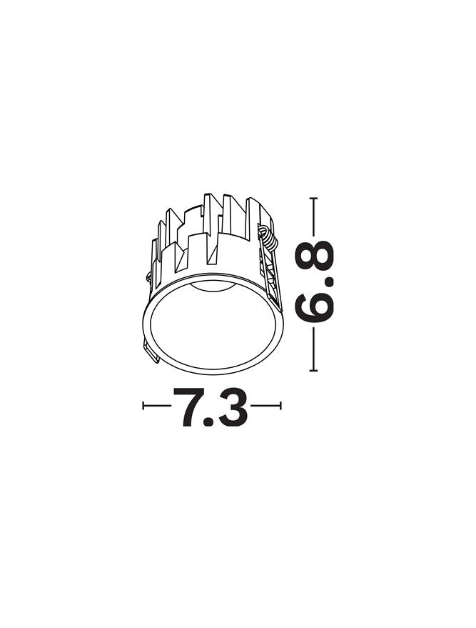 LED спот CIRRUS 13W 3000K Фиксиран безрамков Черен ⌀73 H68мм IP44