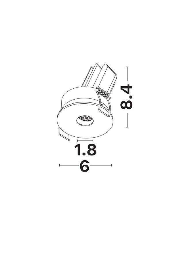 LED спот HOLLOW 7W 3000K Регулируем безрамков Черен ⌀60 H82мм