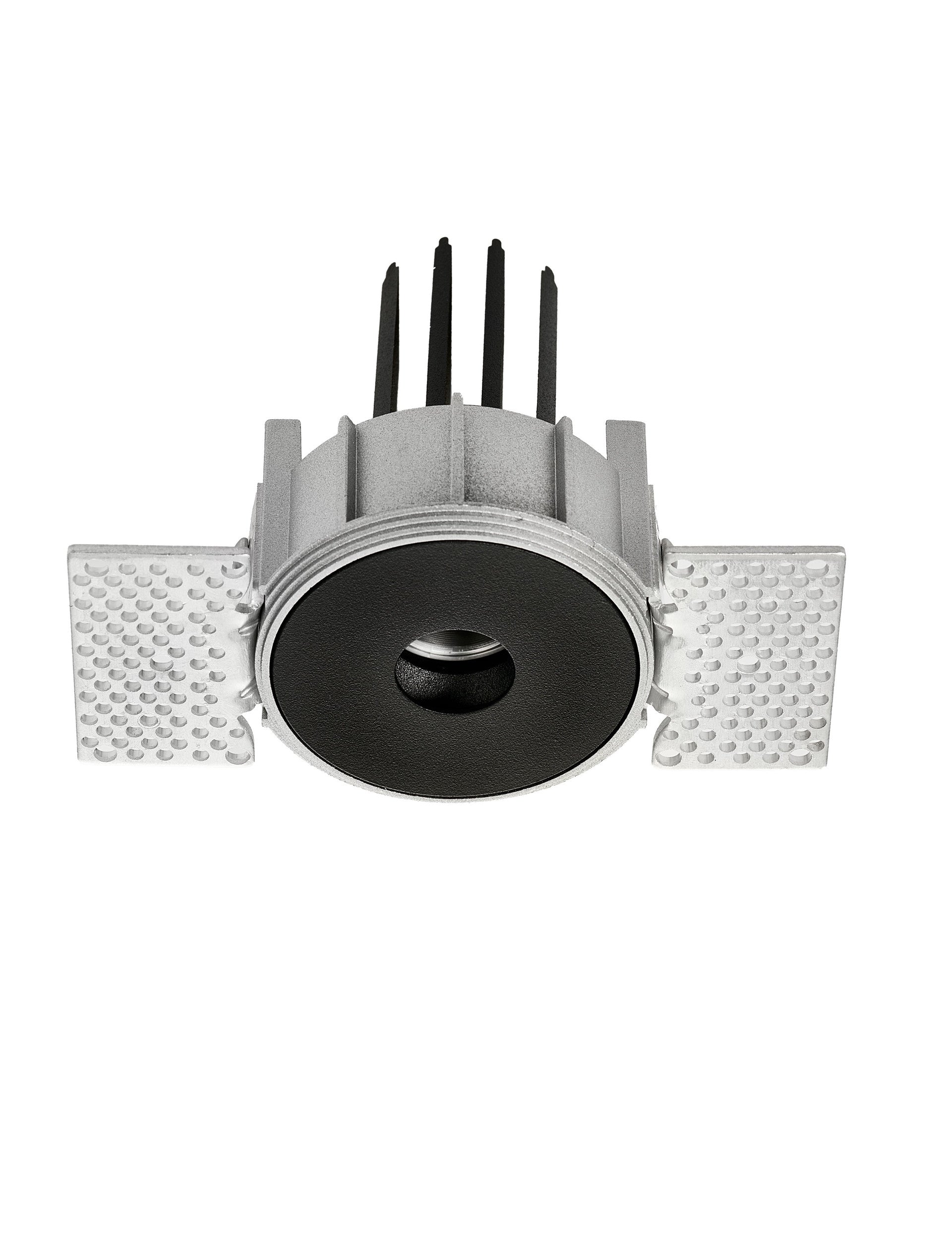 LED спот HOLLOW 7W 3000K Регулируем безрамков Черен Pinhole ⌀55 H89мм