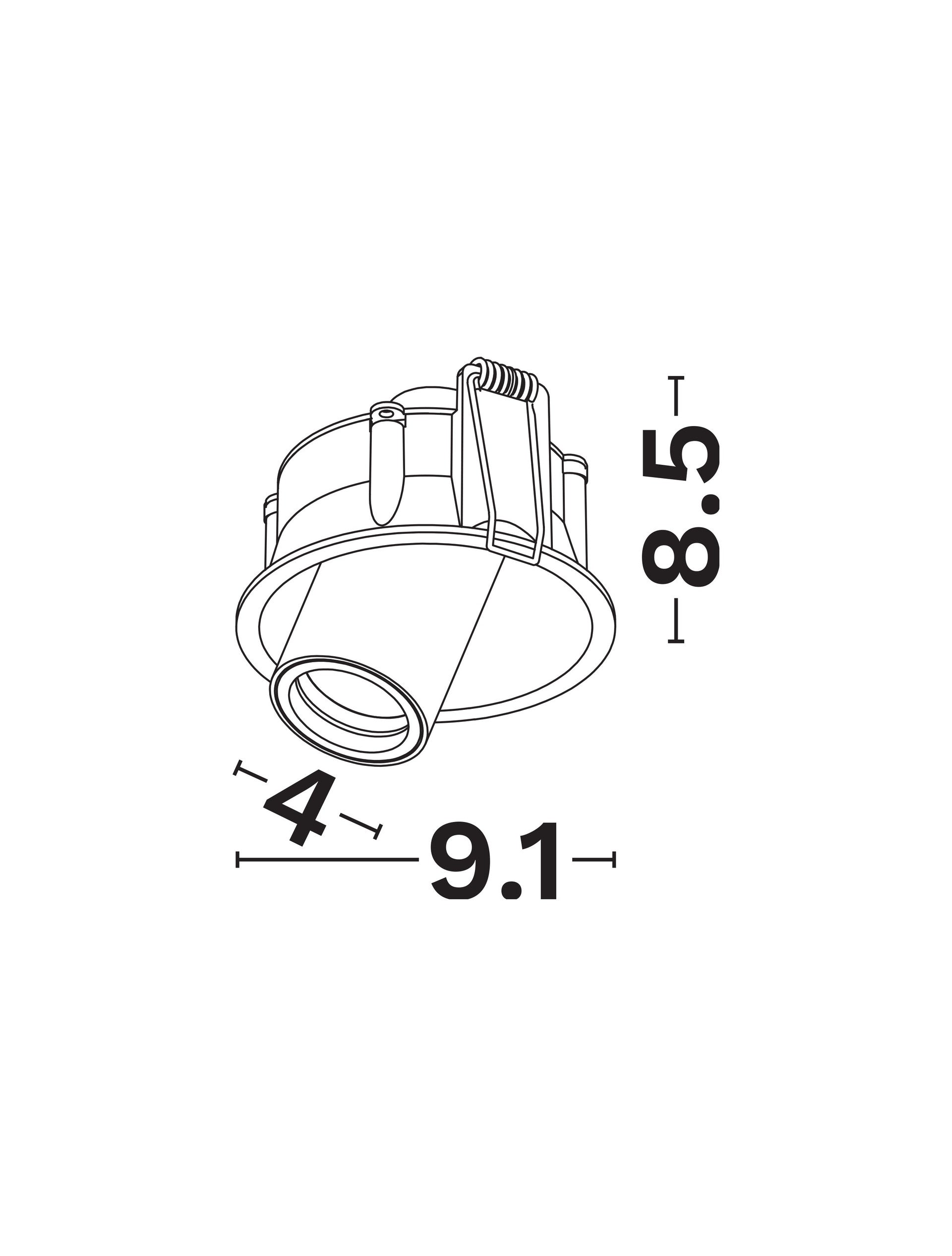 Вградено осветително тяло OTTO LENS 7W 3000K Регулируем Бял вграден ⌀91 H85мм