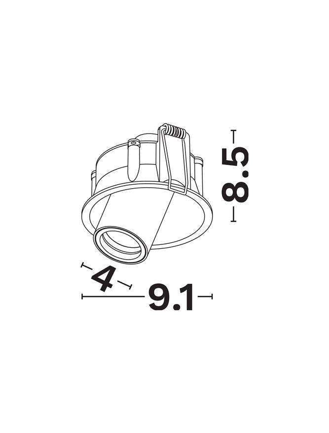 Вградено осветително тяло OTTO LENS 7W 3000K Регулируем Черен вграден ⌀91 H85мм