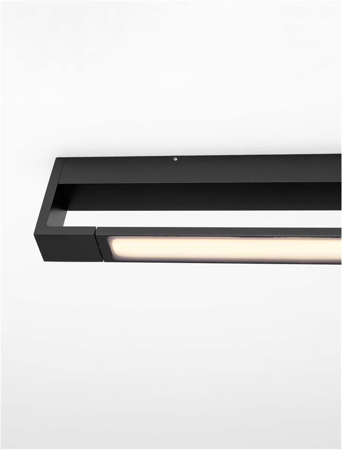 Висящо осветително тяло (пендел) ARGA 12W LED Пясъчно черен алуминий L45 W10 H4см