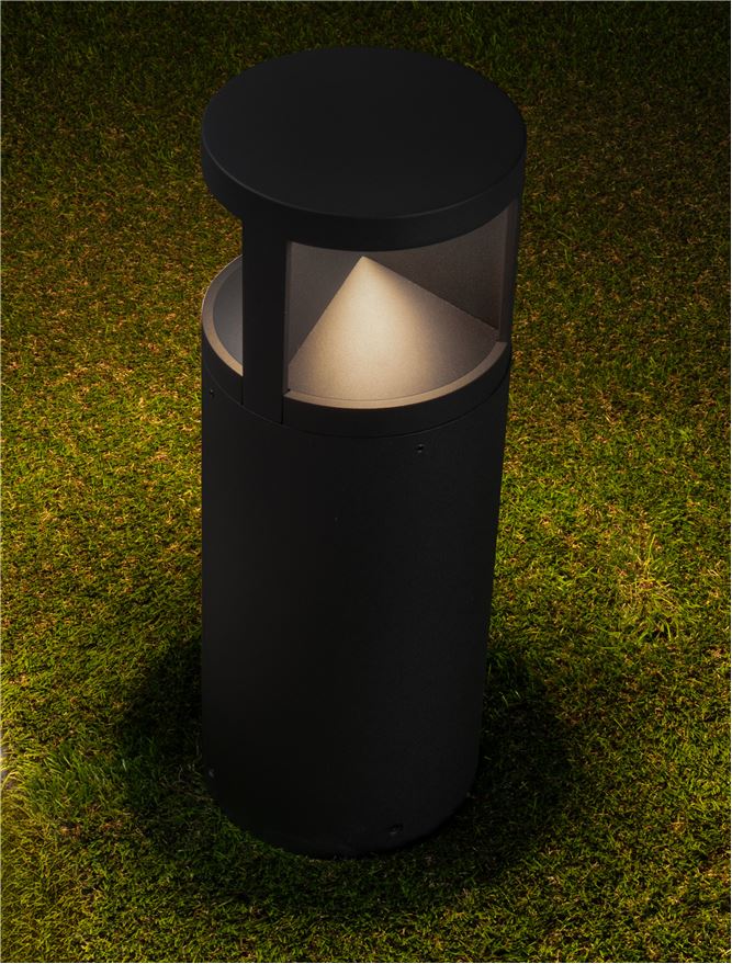 Външен аплик SOUL LED 24W Пясъчно черен алуминий и стъкло ⌀16 H43см IP65