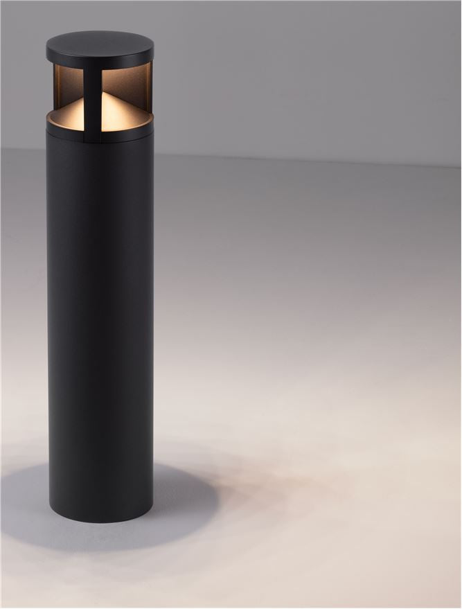 Външен аплик SOUL LED 24W Пясъчно черен алуминий и стъкло ⌀16 H73см IP65