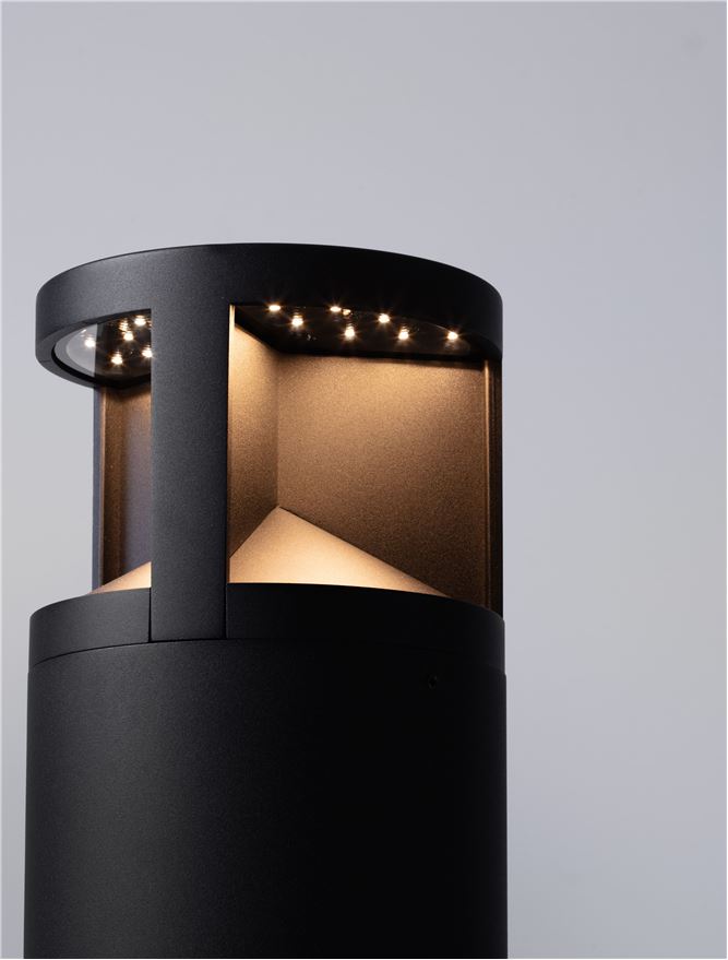 Външен аплик SOUL LED 24W Пясъчно черен алуминий и стъкло ⌀16 H73см IP65