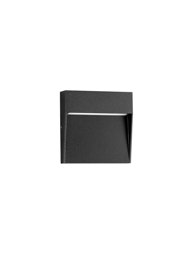 Външен аплик TOBY 3W LED Пясъчно черен алуминий и поликарбонат IP54 L10.5 W2.2 H10.5см