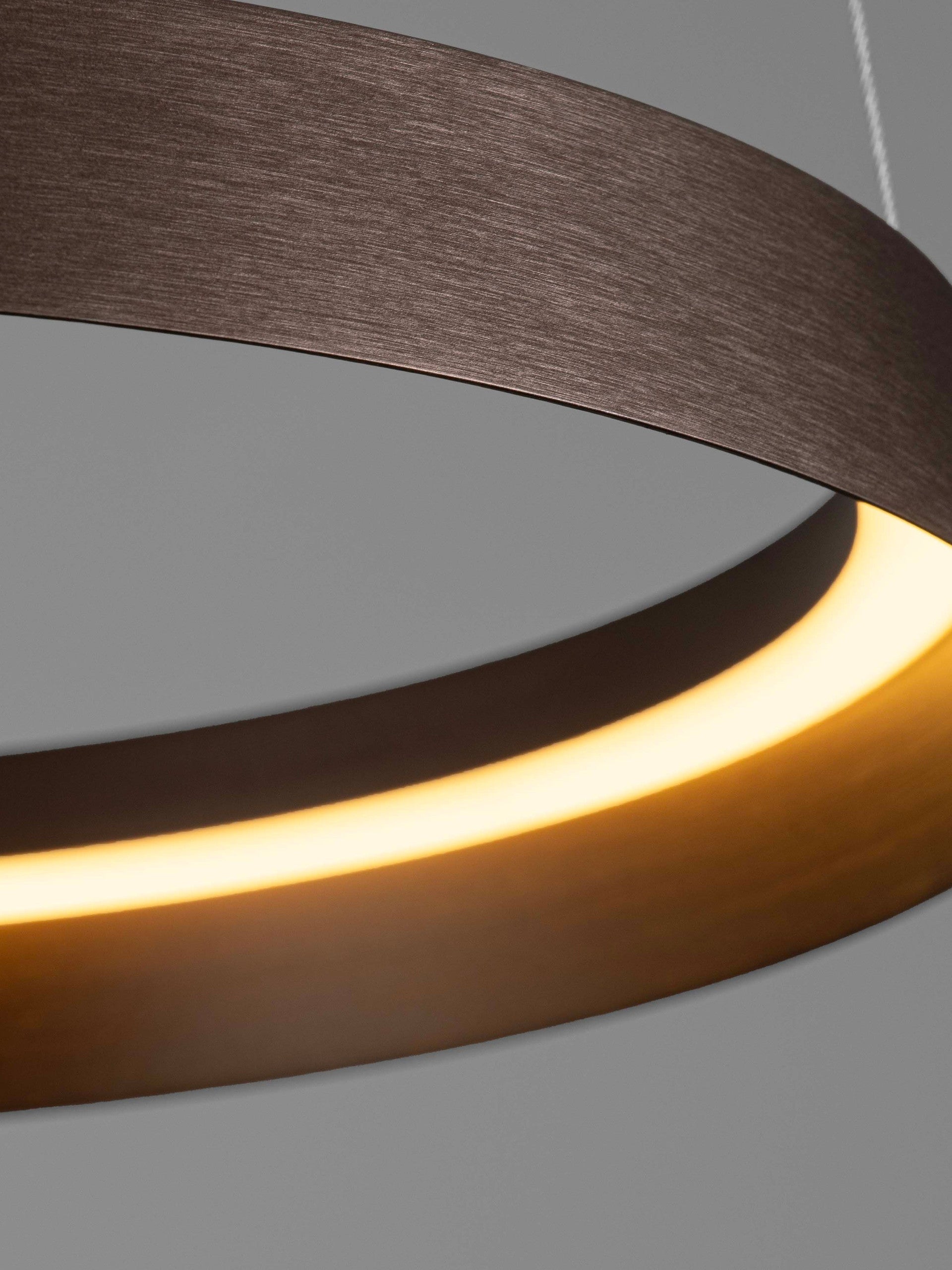 Висящо осветително тяло (пендел) ORMI 38W LED Кафяв метал и акрил ⌀45 H150см