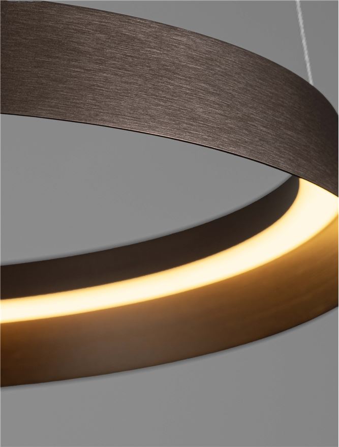 Висящо осветително тяло (пендел) ORMI 38W LED Кафяв метал и акрил ⌀45 H150см
