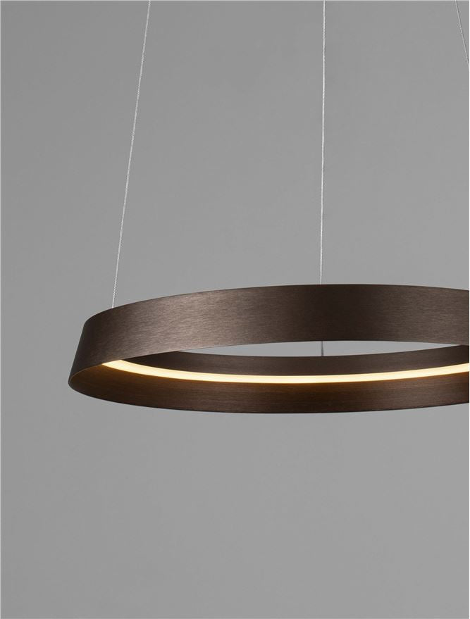 Висящо осветително тяло (пендел) ORMI 38W LED Кафяв метал и акрил ⌀45 H150см