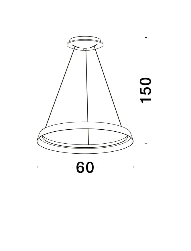 Висящо осветително тяло (пендел) ORMI LED 52W 220-240V Матиран кафяв метал и акрил ⌀60 H150см