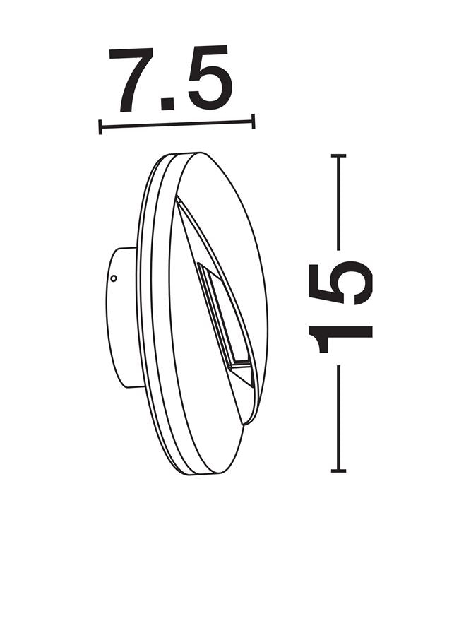 Външен аплик PAN 9W LED Ръжда алуминий и прозрачно стъкло IP65 ⌀15