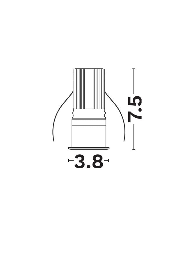 Вградено осветително тяло DOUE Вграден 8W 3000K IP20 Черен ⌀38 H7.5см