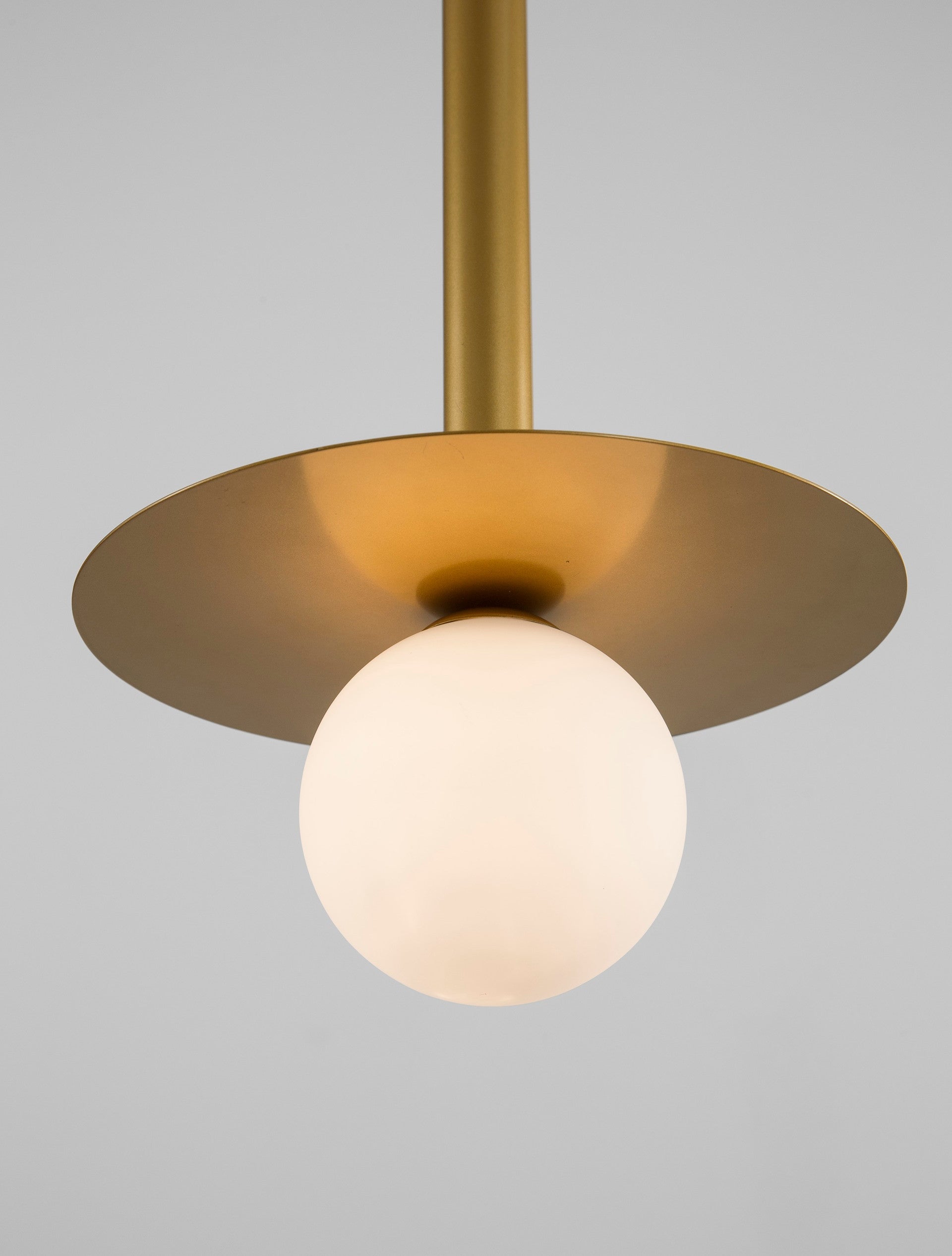 Висящо осветително тяло (пендел) PIELO 5W LED G9 Златист месинг и опалово стъкло ⌀22 H150см Регулируема височина
