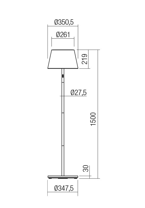 Улично LED осветление TESEO LA 1.5M LED SMD 10W IP65 MW 2700-4000K/RGB