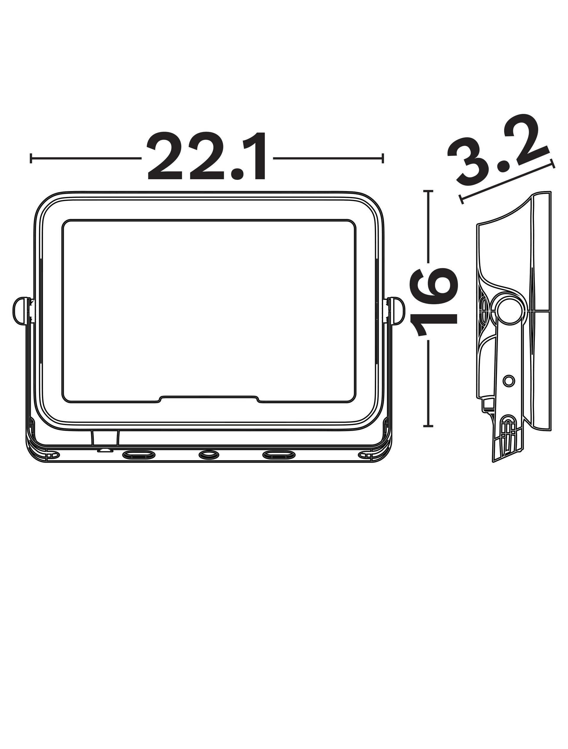 Техническо осветление GROTTO 50W 3000K IP66 Черно L21.1 W16 H3.2cm