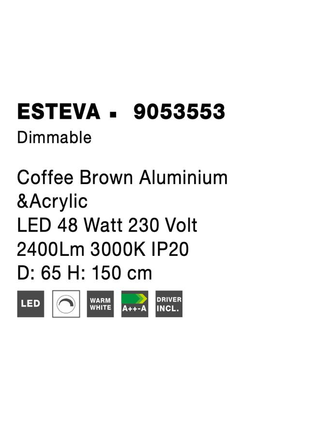 Висящо осветително тяло (пендел) ESTEVA 47W 3000K Кафяв алуминий
