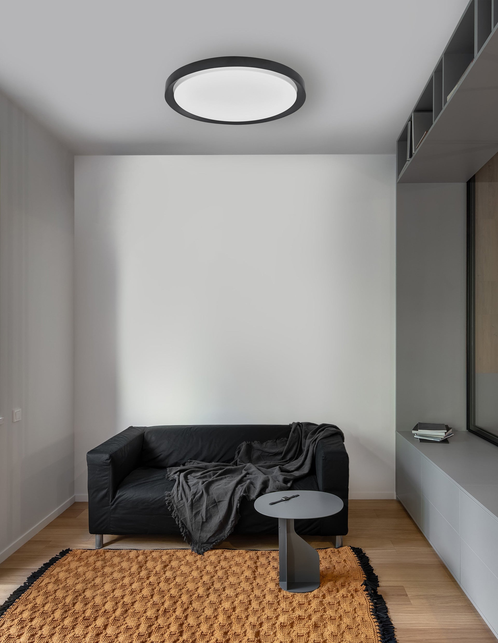 Висяща лампа TROY 50W LED, черен мат метал, акрил ⌀56 H7.5см