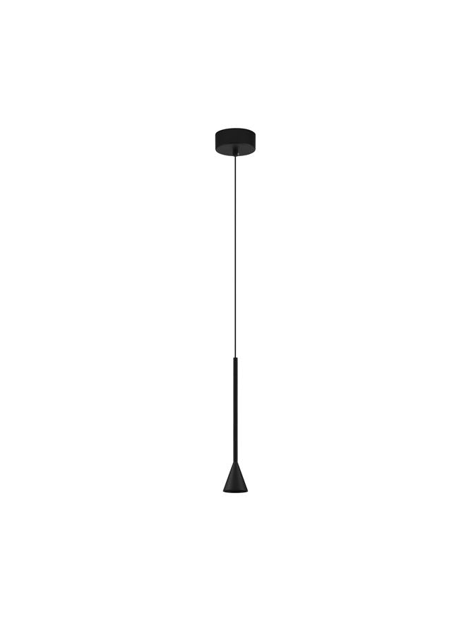 Висящо осветително тяло (пендел) NET LED 6W 220-240V Триак димируем Матово черен алуминий Регулируема височина ⌀6 H200см