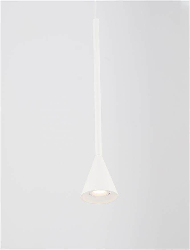 Висящо осветително тяло (пендел) NET LED 6W 220-240V Триак димируем Матово бял алуминий Регулируема височина ⌀6 H200см