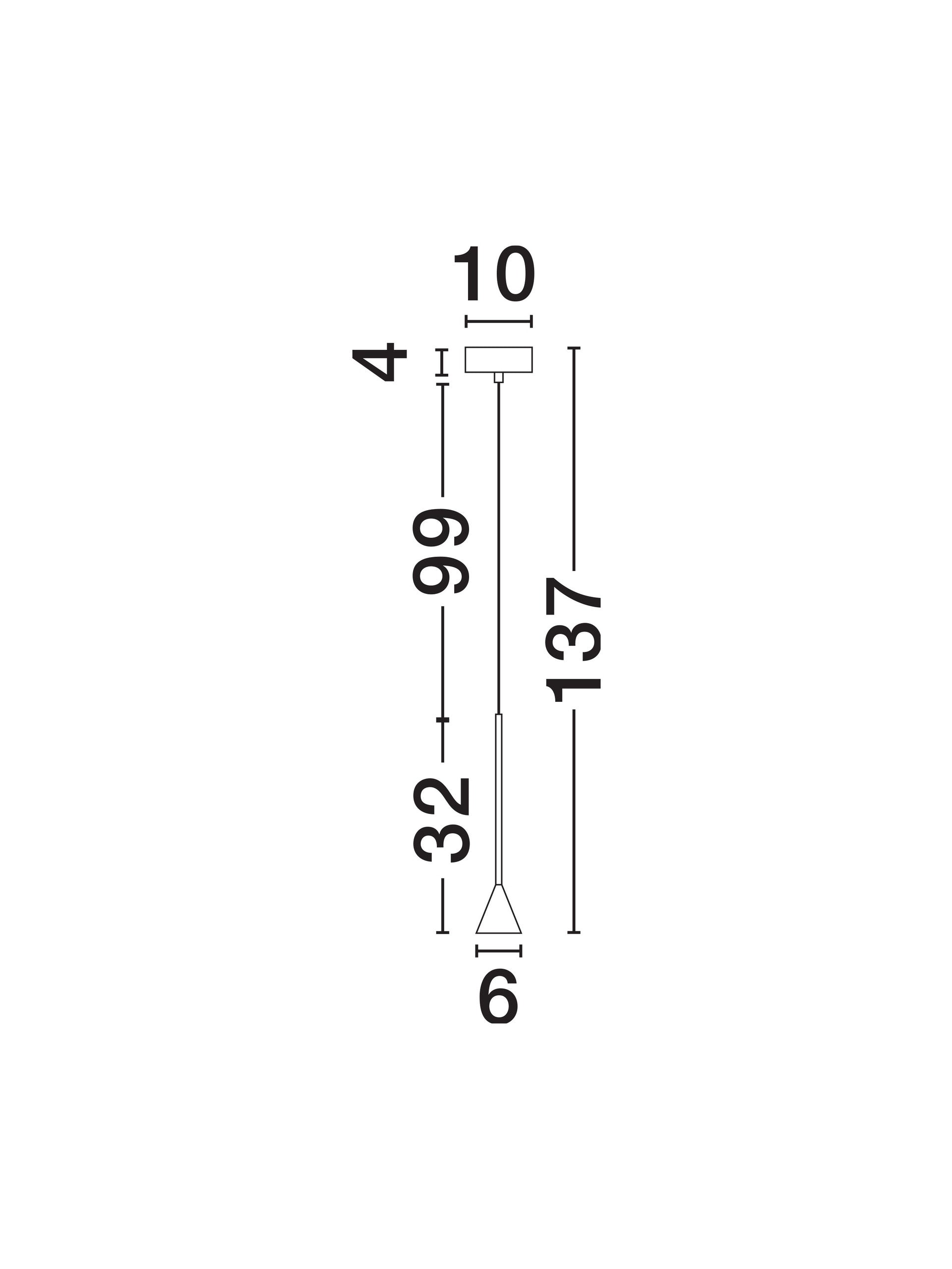 Висящо осветително тяло (пендел) NET LED 6W 220-240V Триак димируем Матово бял алуминий Регулируема височина ⌀6 H200см