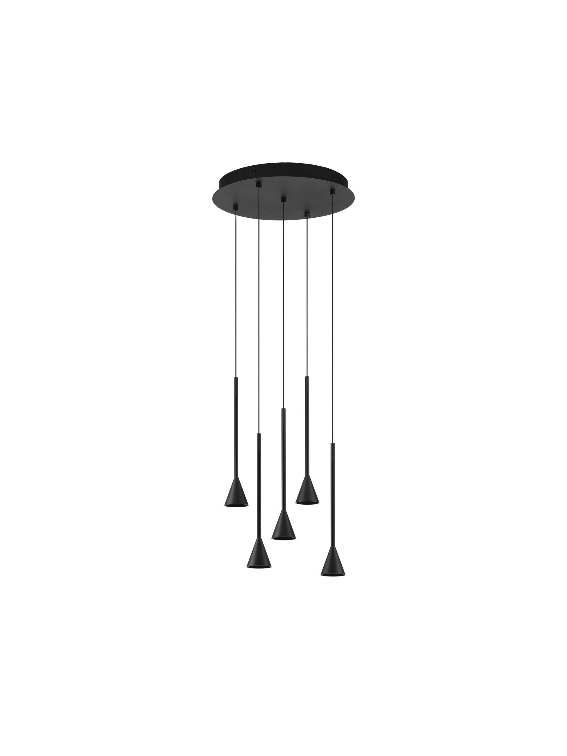 Висящо осветително тяло (пендел) NET LED 27W 220-240V Триак димируем Матово черен алуминий Регулируема височина ⌀35.5 H150см