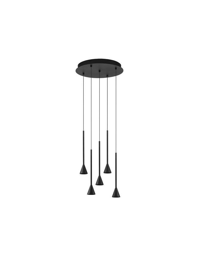 Висящо осветително тяло (пендел) NET LED 27W 220-240V Триак димируем Матово черен алуминий Регулируема височина ⌀35.5 H150см