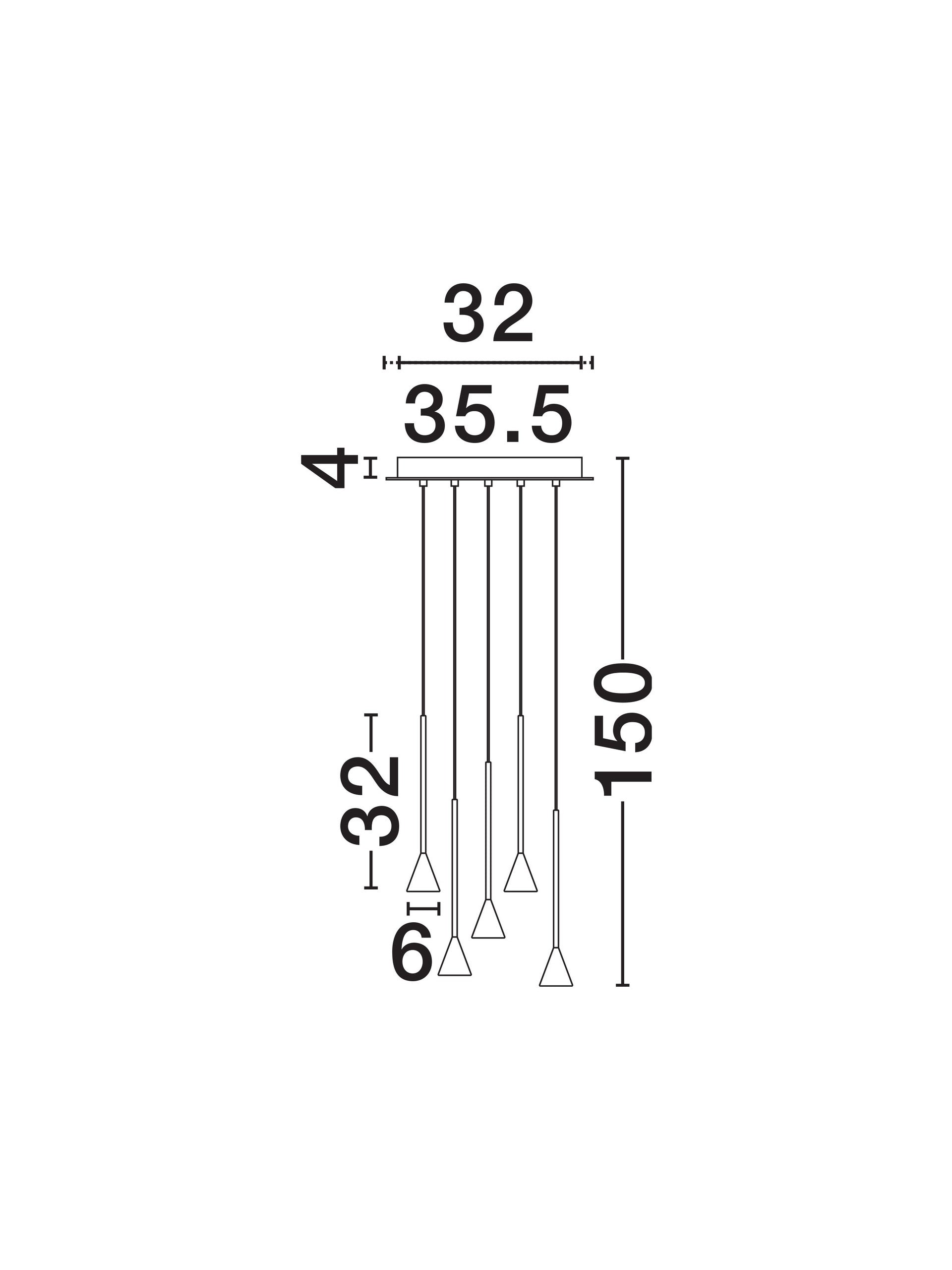 Висящо осветително тяло (пендел) NET LED 27W 220-240V Триак димируем Матово черен алуминий Регулируема височина ⌀35.5 H150см