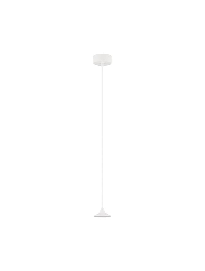 Висящо осветително тяло (пендел) DRO LED 6W 220-240V Триак димируем Матово бял алуминий Регулируема височина ⌀9.2 H150см