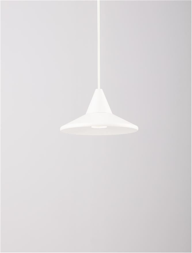Висящо осветително тяло (пендел) DRO LED 6W 220-240V Триак димируем Матово бял алуминий Регулируема височина ⌀9.2 H150см