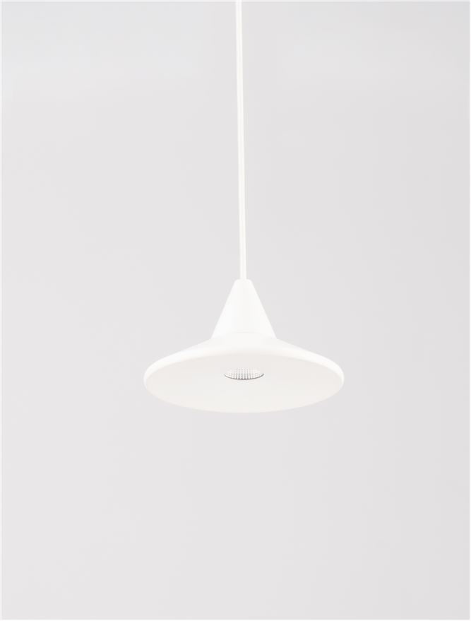 Висящо осветително тяло (пендел) DRO LED 6W 220-240V Триак димируем Матово бял алуминий Регулируема височина ⌀9.2 H150см