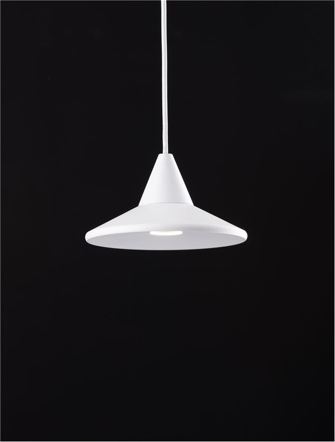 Висящо осветително тяло (пендел) DRO LED 6W 220-240V Триак димируем Матово бял алуминий Регулируема височина ⌀9.2 H150см