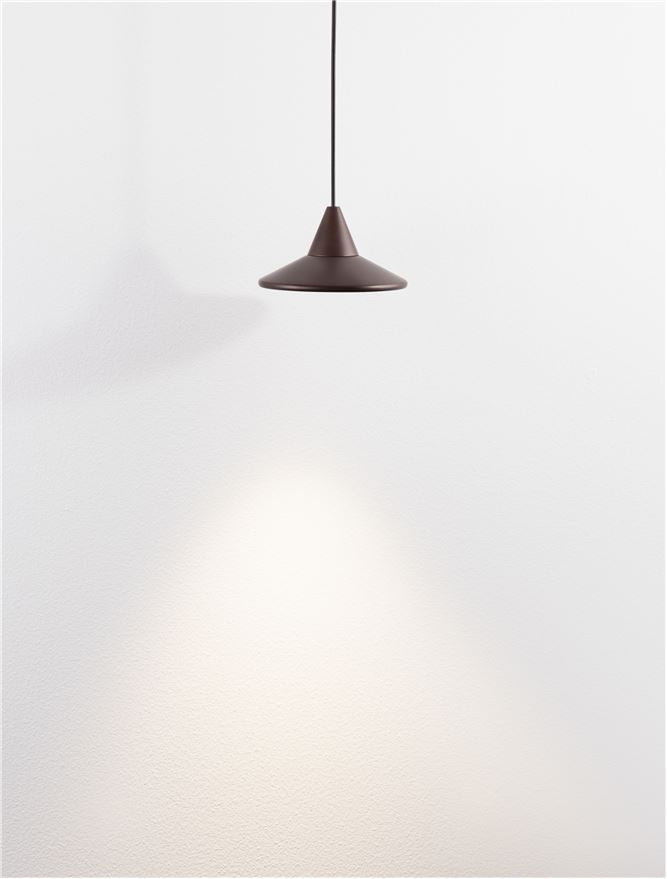Висящо осветително тяло (пендел) DRO LED 6W 220-240V Триак димируем Кафяв алуминий Регулируема височина ⌀9.2 H150см