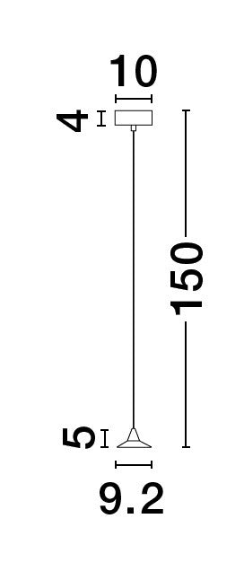 Висящо осветително тяло (пендел) DRO LED 6W 220-240V Триак димируем Кафяв алуминий Регулируема височина ⌀9.2 H150см