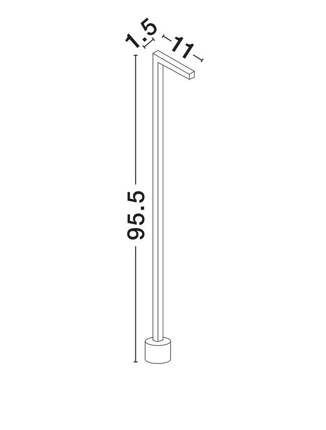 Външен пендел PIPE 5W Пясъчно черен алуминий IP65 L11 H94.5см