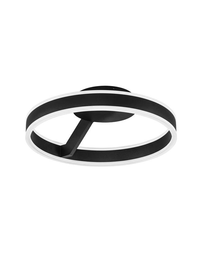 Висящо осветително тяло (пендел) BIANCO 28W LED Пясъчно черен алуминий и акрил ⌀40