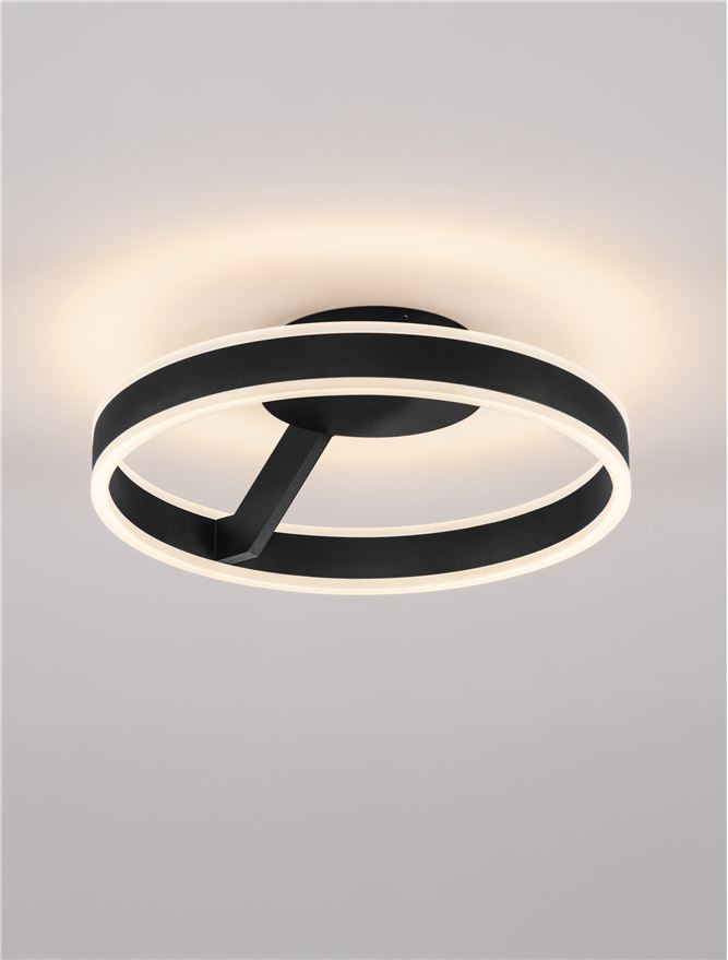 Висящо осветително тяло (пендел) BIANCO 28W LED Пясъчно черен алуминий и акрил ⌀40