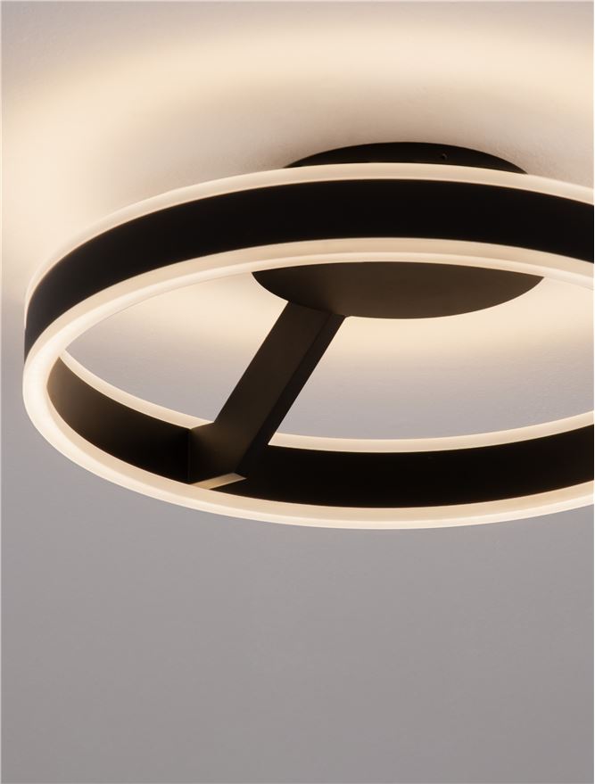 Висящо осветително тяло (пендел) BIANCO 28W LED Пясъчно черен алуминий и акрил ⌀40