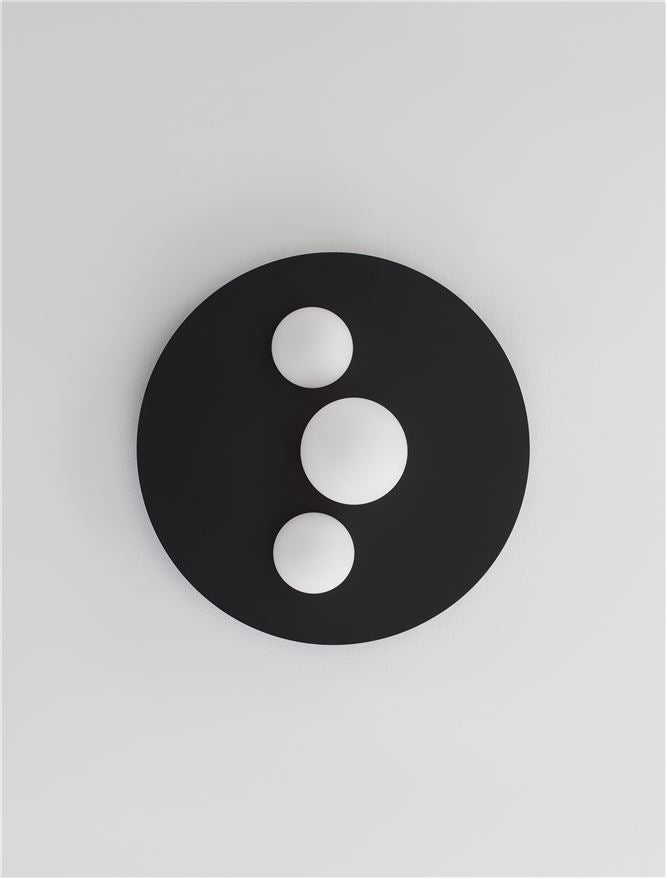 Висящо осветително тяло (пендел) VELNA 52W LED Матово черен алуминий Опалово стъкло ⌀49.5 H17.5см Триак димируем