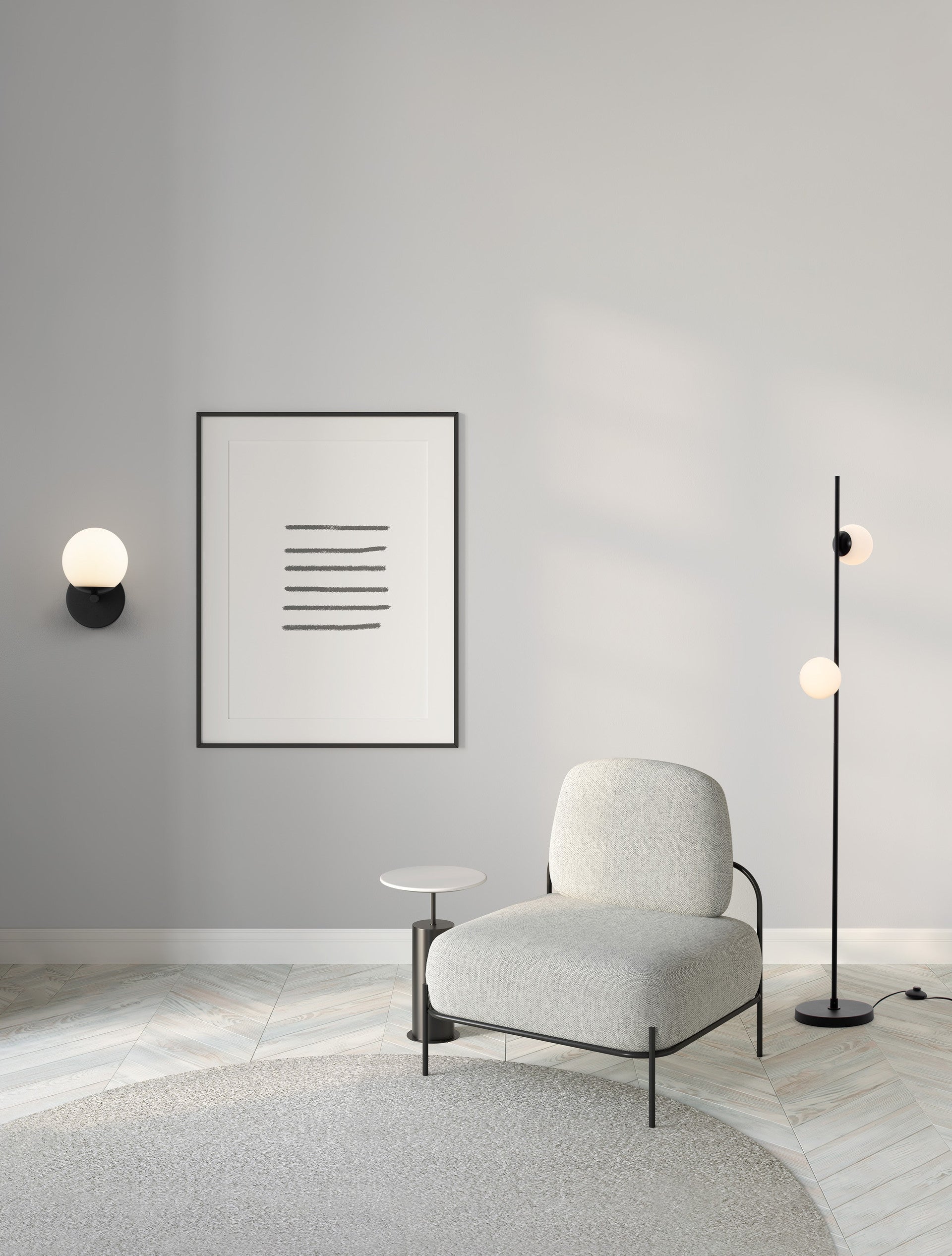 Висящо осветително тяло (пендел) NUVOLE 8W LED Пясъчно черен алуминий опалово стъкло L17.5 W13 H20см