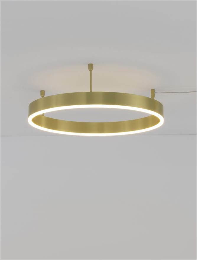 Висящо осветително тяло (пендел) MOTIF 46W LED 3000K Триак димируем Златист месинг алуминий акрил